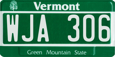 VT license plate WJA306