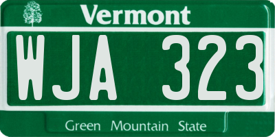 VT license plate WJA323
