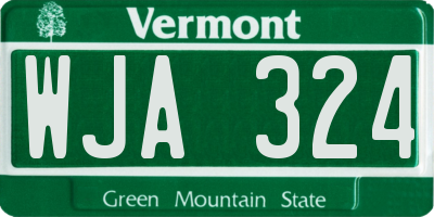VT license plate WJA324
