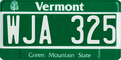 VT license plate WJA325