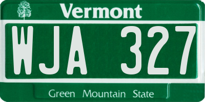 VT license plate WJA327