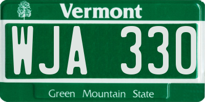 VT license plate WJA330