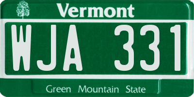 VT license plate WJA331