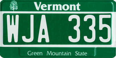 VT license plate WJA335