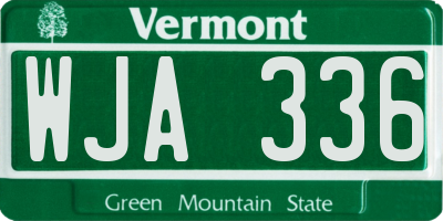 VT license plate WJA336