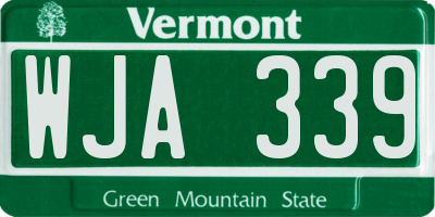 VT license plate WJA339