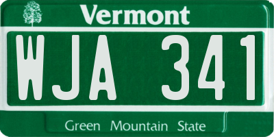 VT license plate WJA341