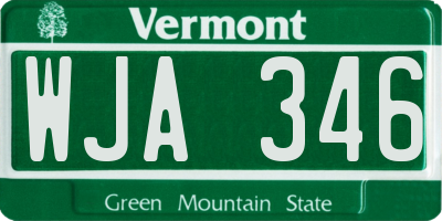 VT license plate WJA346