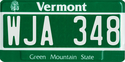 VT license plate WJA348