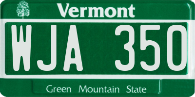 VT license plate WJA350