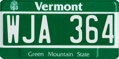 VT license plate WJA364