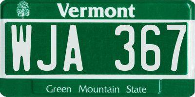 VT license plate WJA367