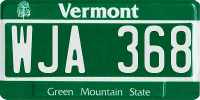 VT license plate WJA368