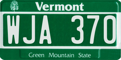VT license plate WJA370