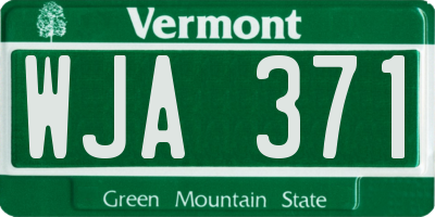 VT license plate WJA371