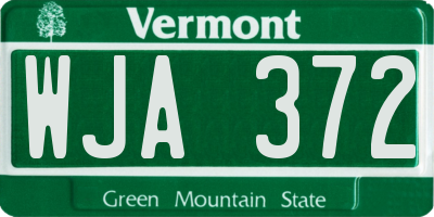 VT license plate WJA372