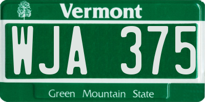 VT license plate WJA375