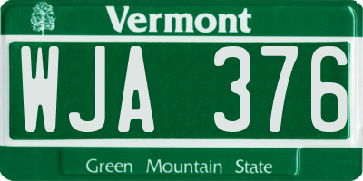 VT license plate WJA376