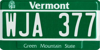 VT license plate WJA377