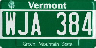VT license plate WJA384