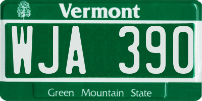 VT license plate WJA390