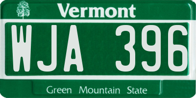VT license plate WJA396