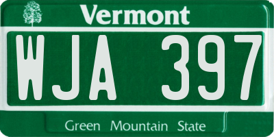 VT license plate WJA397