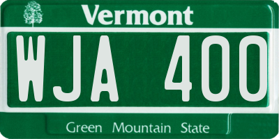 VT license plate WJA400
