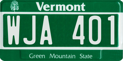 VT license plate WJA401
