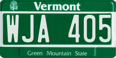 VT license plate WJA405
