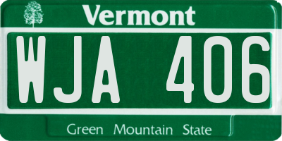 VT license plate WJA406