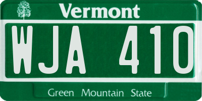 VT license plate WJA410