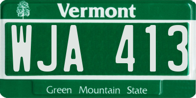 VT license plate WJA413