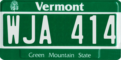 VT license plate WJA414