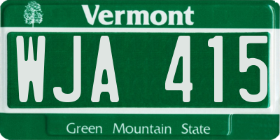 VT license plate WJA415