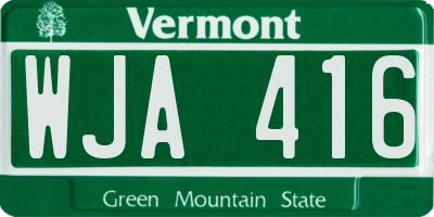 VT license plate WJA416