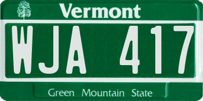 VT license plate WJA417