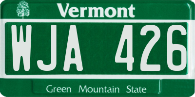 VT license plate WJA426