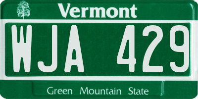 VT license plate WJA429