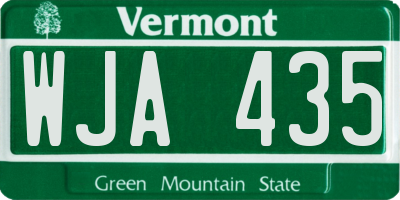 VT license plate WJA435
