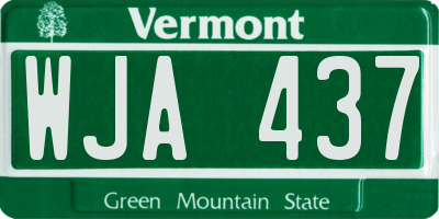 VT license plate WJA437