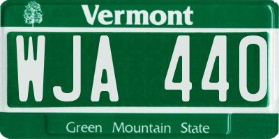 VT license plate WJA440