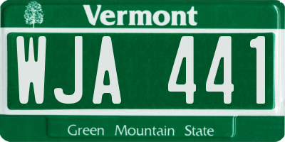 VT license plate WJA441