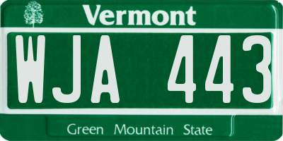 VT license plate WJA443