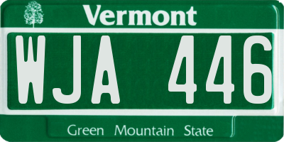 VT license plate WJA446