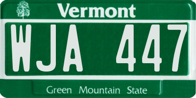 VT license plate WJA447