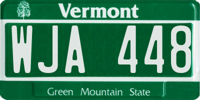 VT license plate WJA448