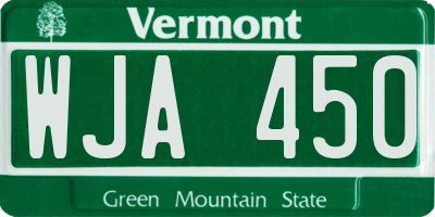 VT license plate WJA450