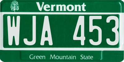 VT license plate WJA453