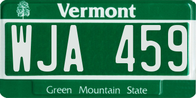 VT license plate WJA459